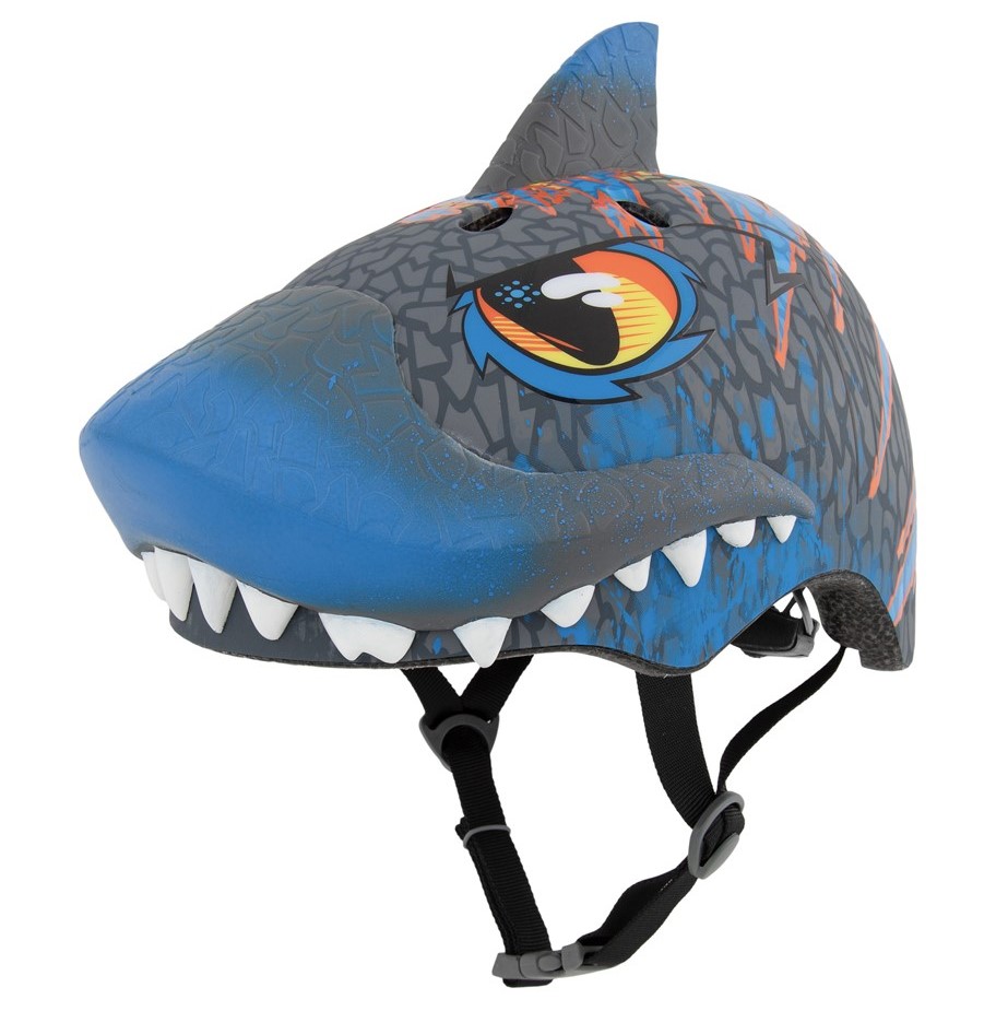 Dětská juniorská cyklistická přilba Raskullz Shark žralok modrá, velikost S, 5+