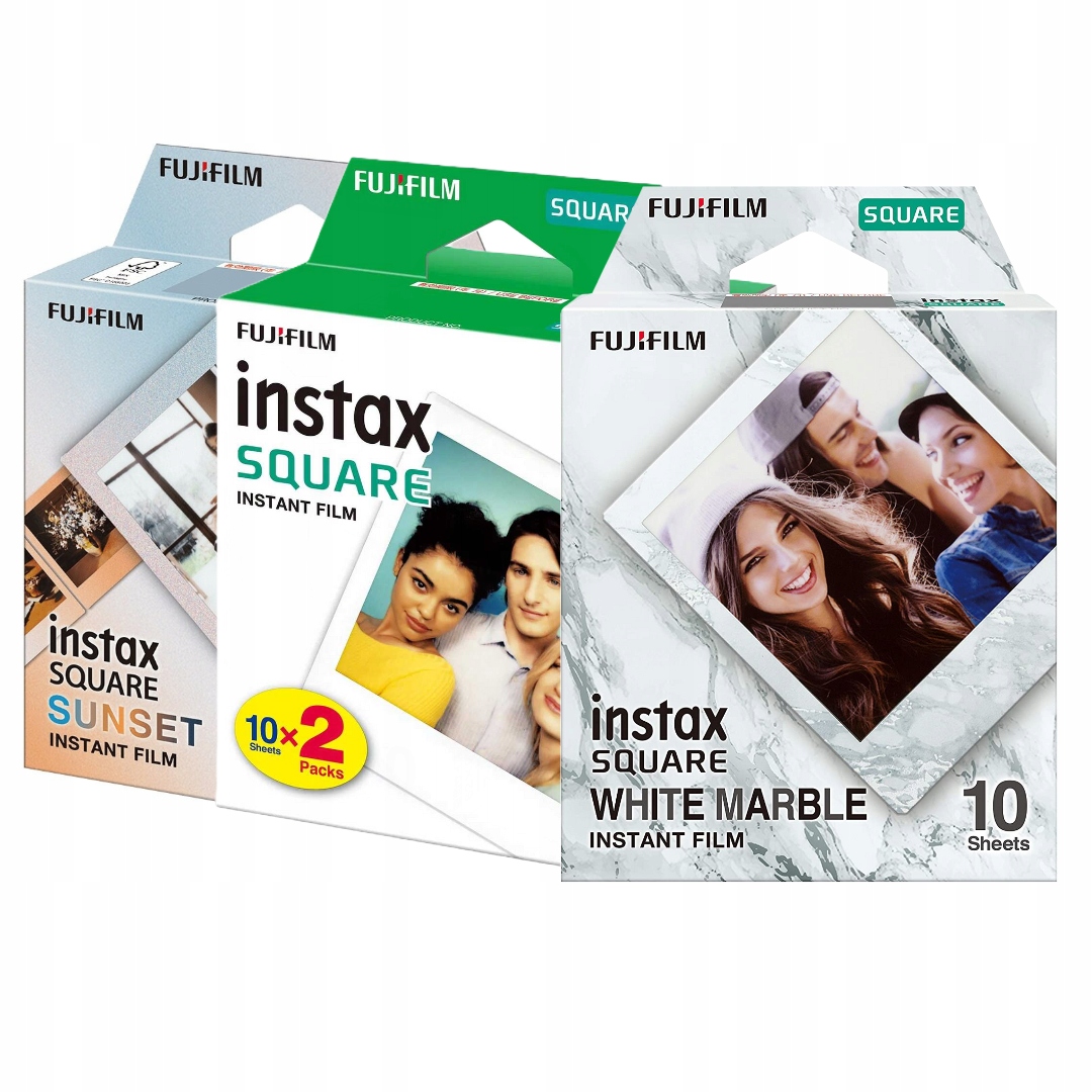 Sada 40 fotografií náplní Fujifilm Instax Square SQ1 SQ2 sunset marble