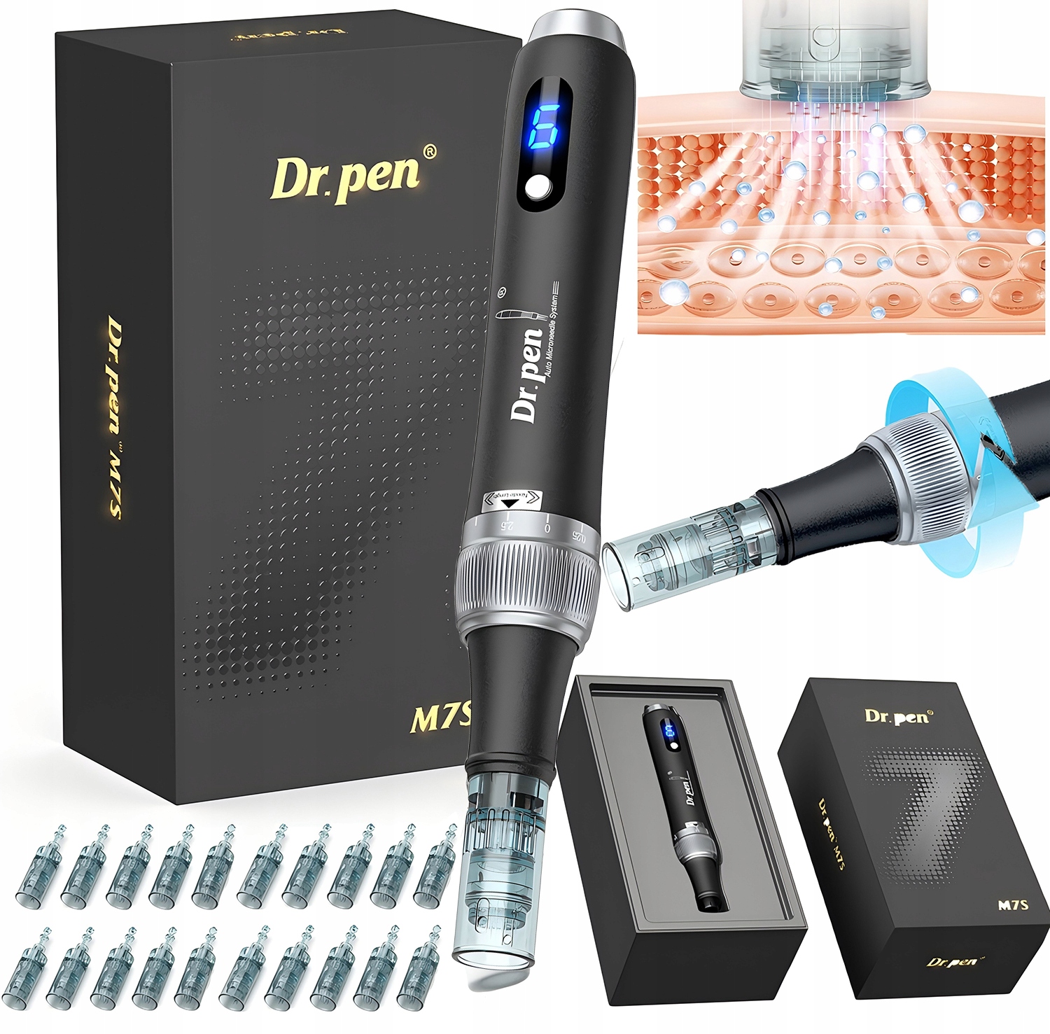 Dr.pen Ultima M7S Bezdrátový Dermapen pro mezoterapii 20 kartuší