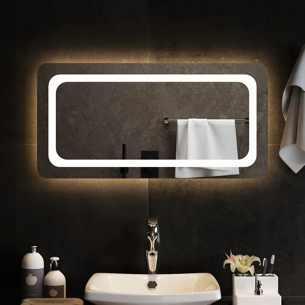Koupelnové zrcadlo s Led osvětlením 80 x 40 cm Čirá 151785