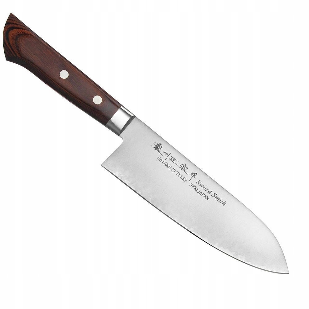 Satake Unique Mahogany VG-10 Japonský kuchynský nôž Santoku na zeleninu 17 cm