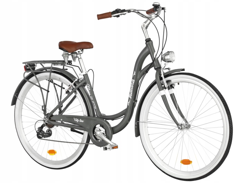 Rower miejski Indiana Moena A7ZP 28 cali damski Szary