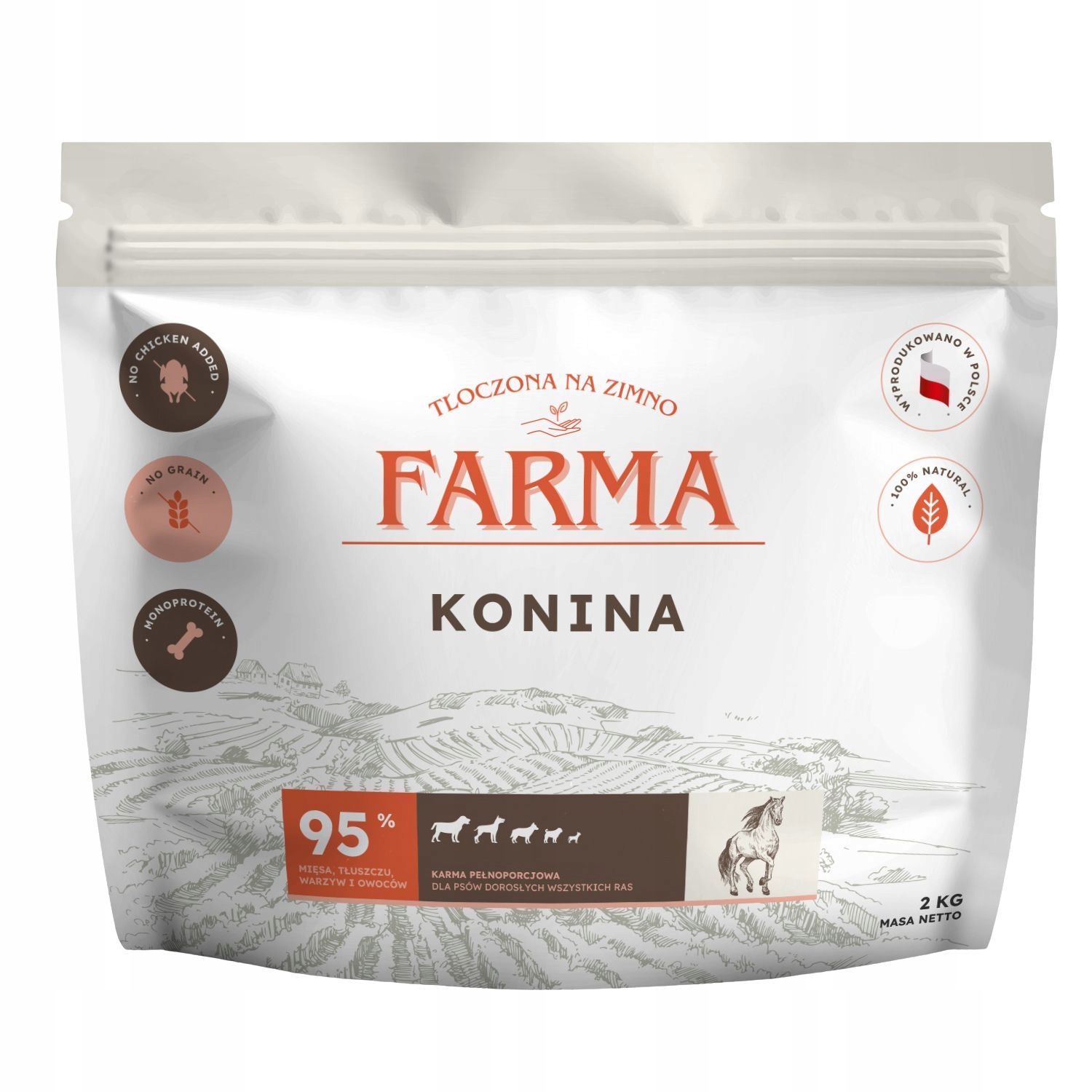 Levně Farma Konina krmivo pro psy lisované za studena 2 kg