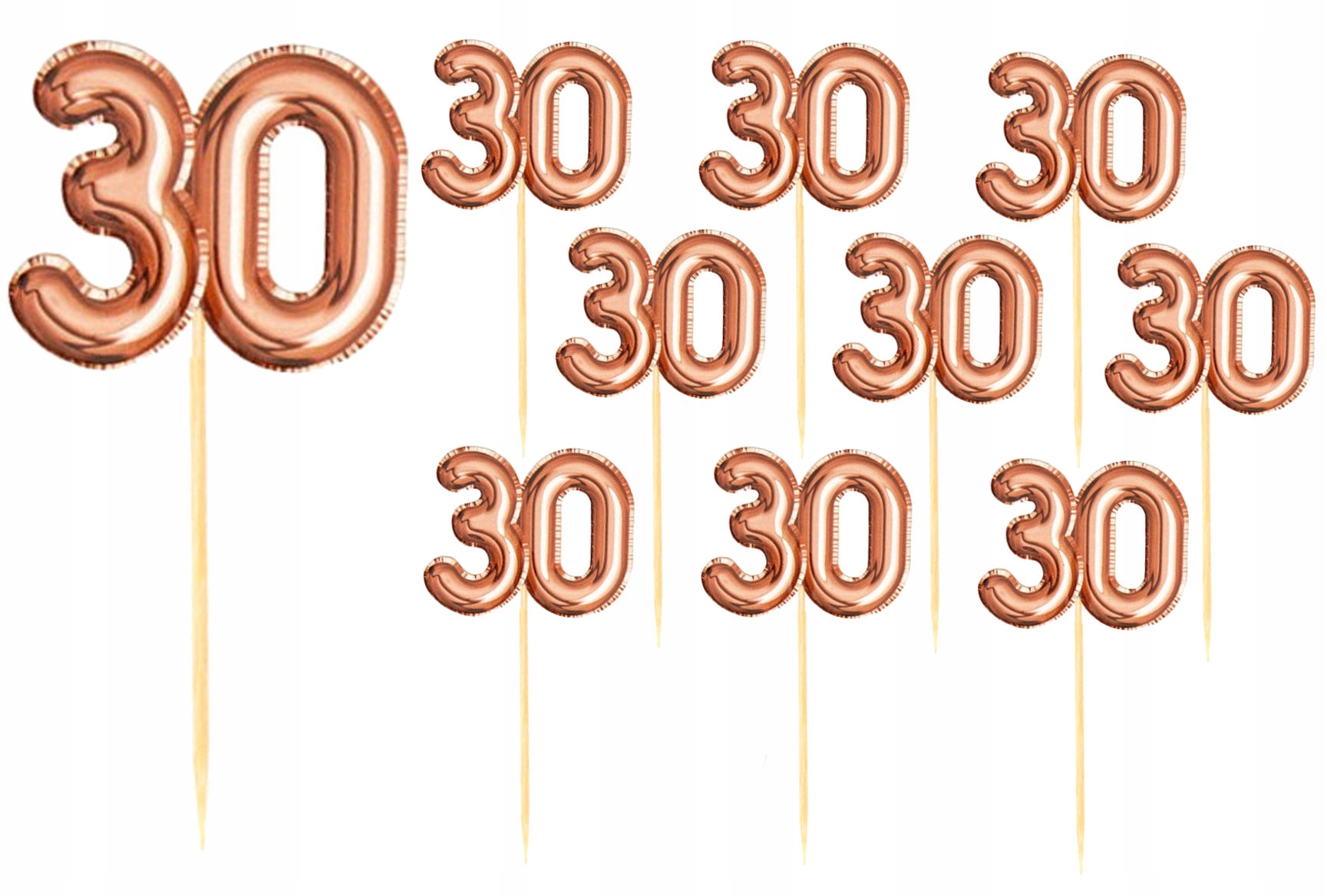 PIKERY TOPPERY NA TORT KARTECZKI NA PIKU 30 URODZINY-20 SZTUK-3659