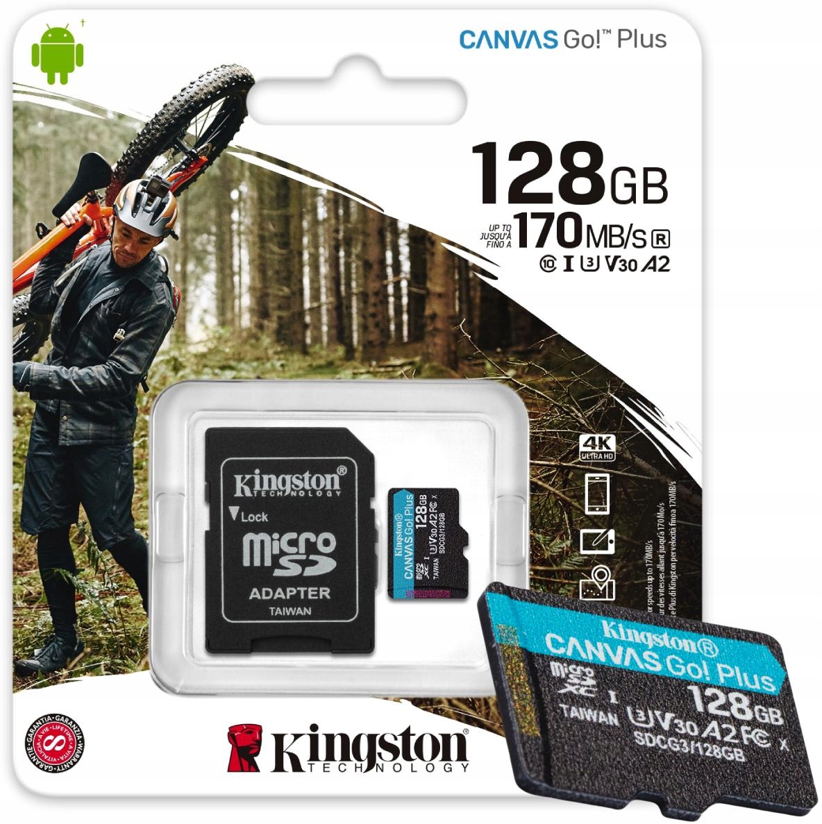 KARTA PAMIĘCI microSD 128GB 170MB/s Z ADAPTEREM SD Kingston Canvas Go! Plus