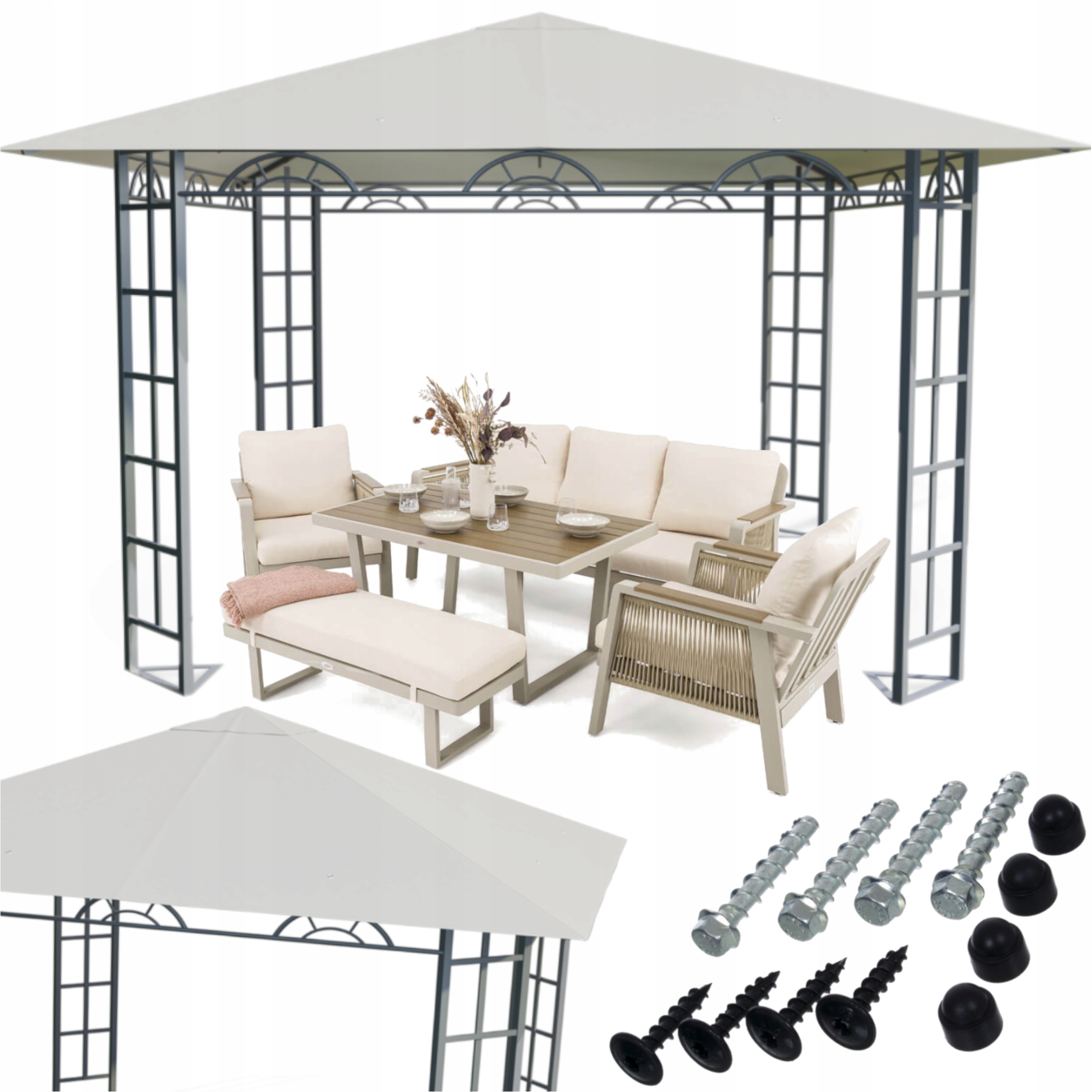 Namiot Ogrodowy Na Solidnym Stalowym Stelażu Pawilon Zadaszenie XXL