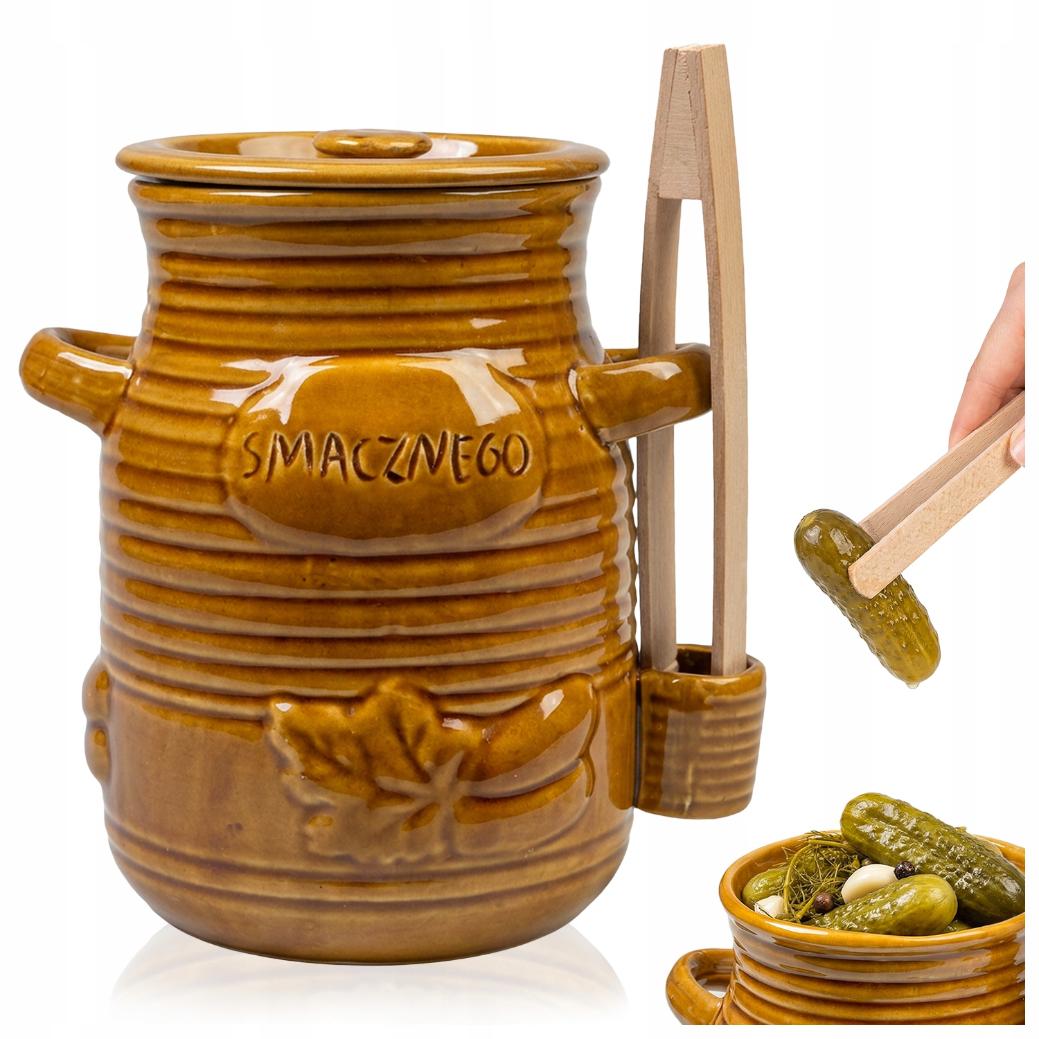 Kamionka 3,7L K Nakládání Okurek Zelí Hrnec Na Okurky Sádlo Kleště