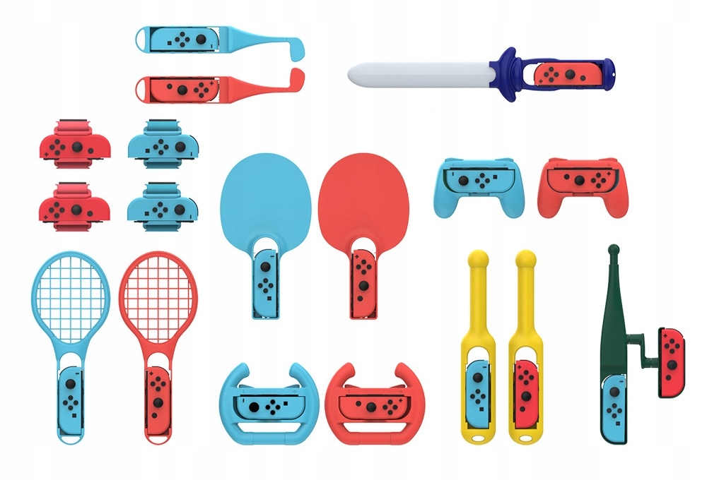Zestaw akcesoria 18w1 do Joy-Con Nintendo Switch Uchwyty Sportowe Tenis