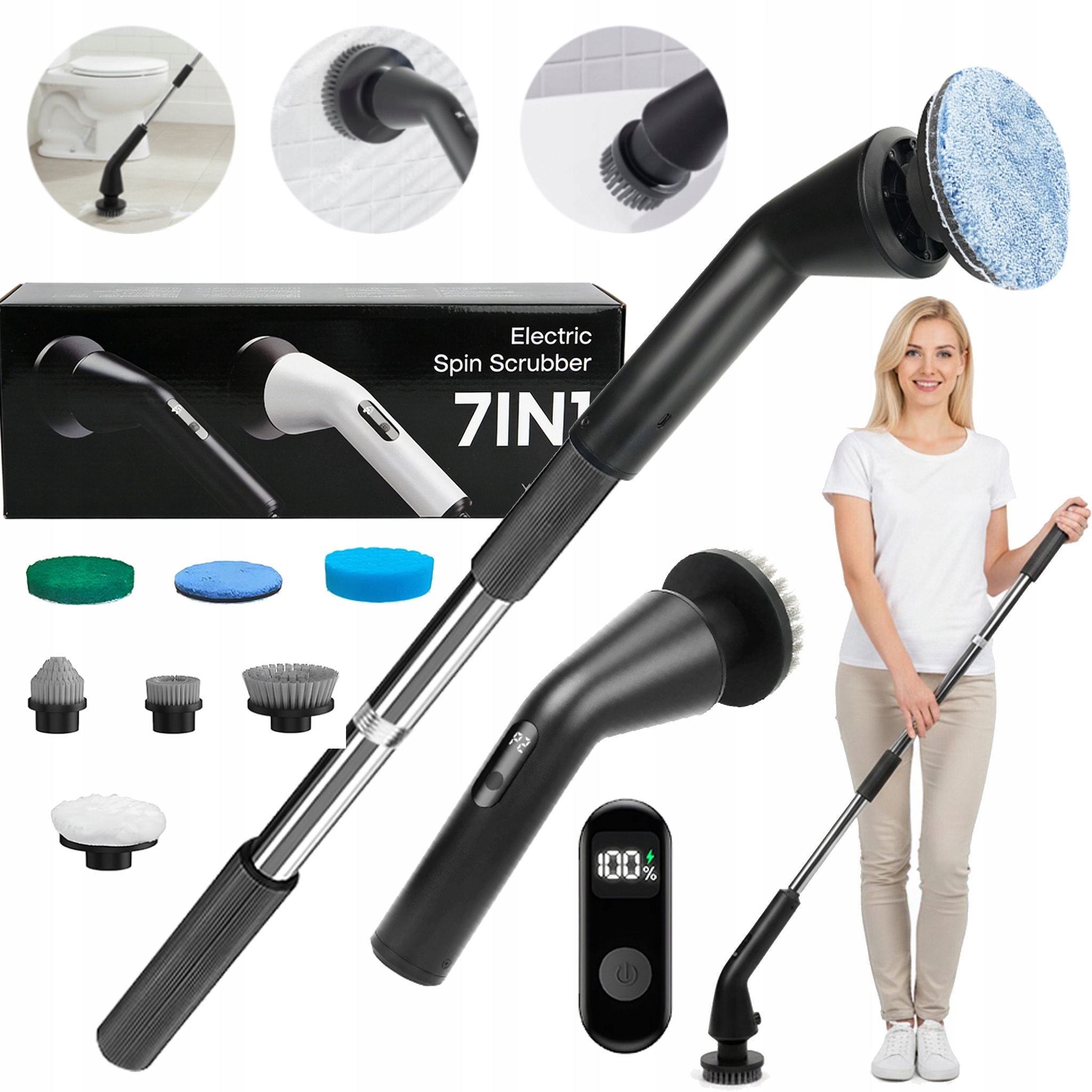 Levně 7V1 Elektrický Čisticí Kartáč Se 7 Čisticími Hlavami