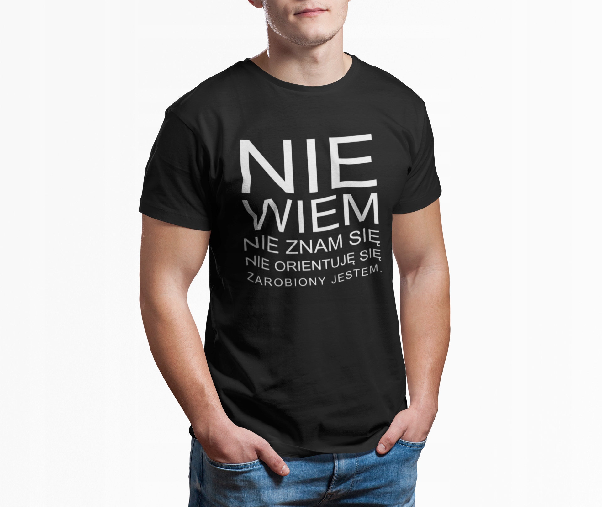 KOSZULKA MĘSKA NIE WIEM NIE ZNAM SIĘ ZAPRACOWANY Marka Tshirteria