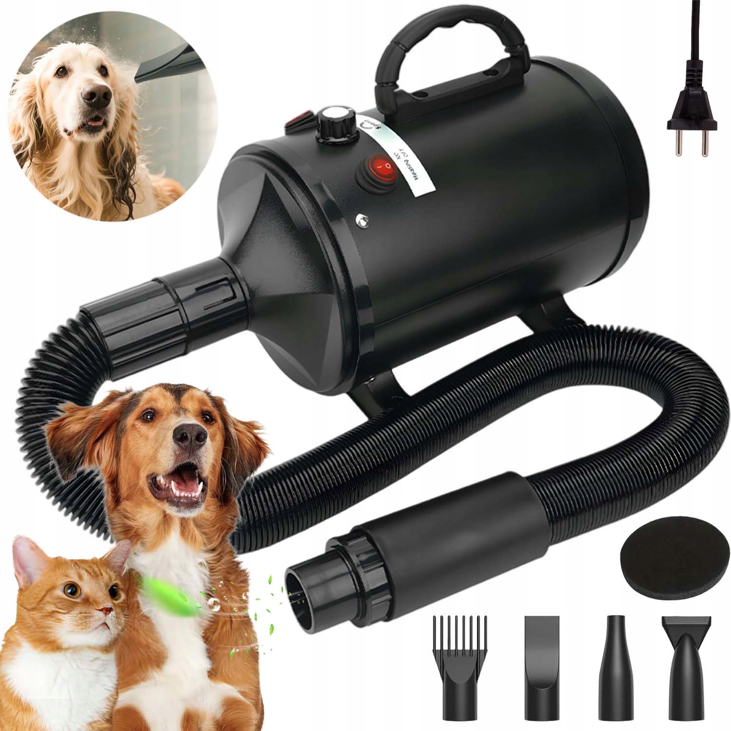 Suszarka Dla Zwierząt Psów Kotów Groomerska Do Sierści Włosów 2800W Mocna