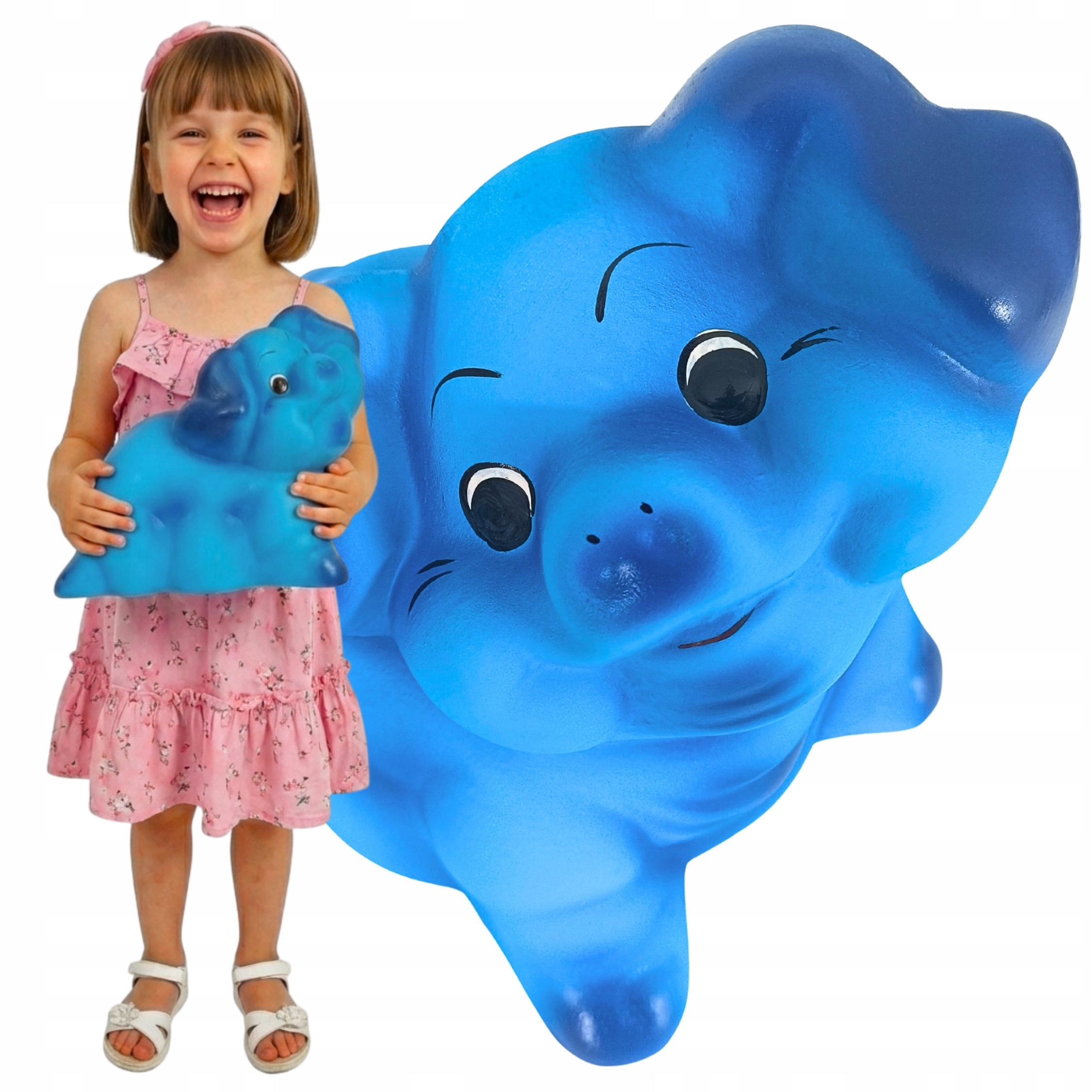 Modrá pokladnička pro chlapce dítěte Velká XXL k rozbití Keramická