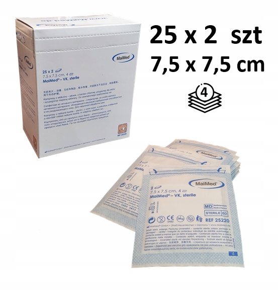 

Kompresy Włókninowe Sterylne Gaziki 7,5cmx7,5cm