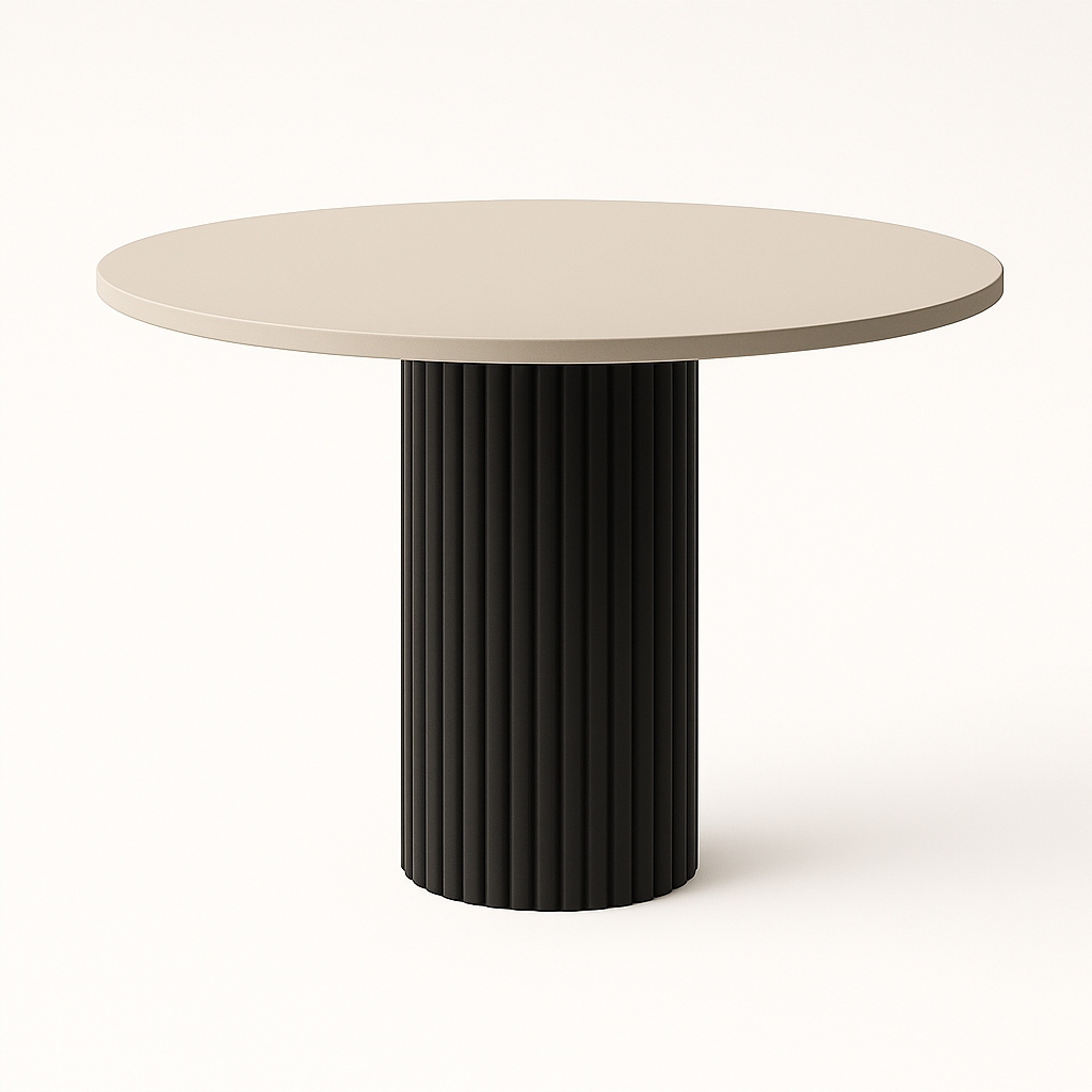 Moderní loftový stůl, kulatý kašmírský stůl 100 cm, černý kulatý stůl