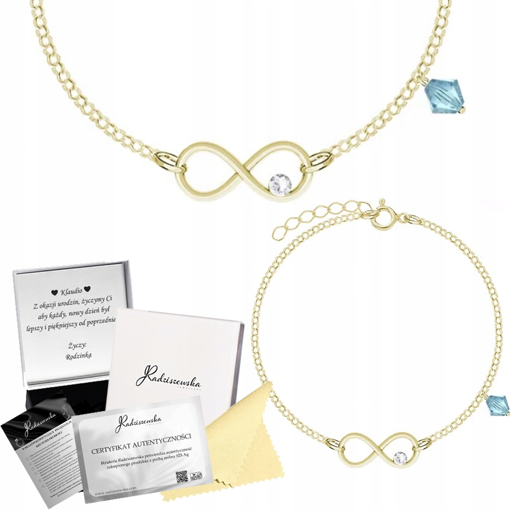Zlatý Náramek Pro Kmotru Nekonečno Krystalků Dárek 925