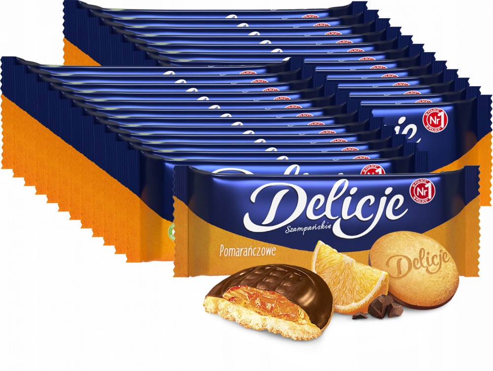 Ciastka Delicje Szampańskie Pomarańczowe 147g x 24