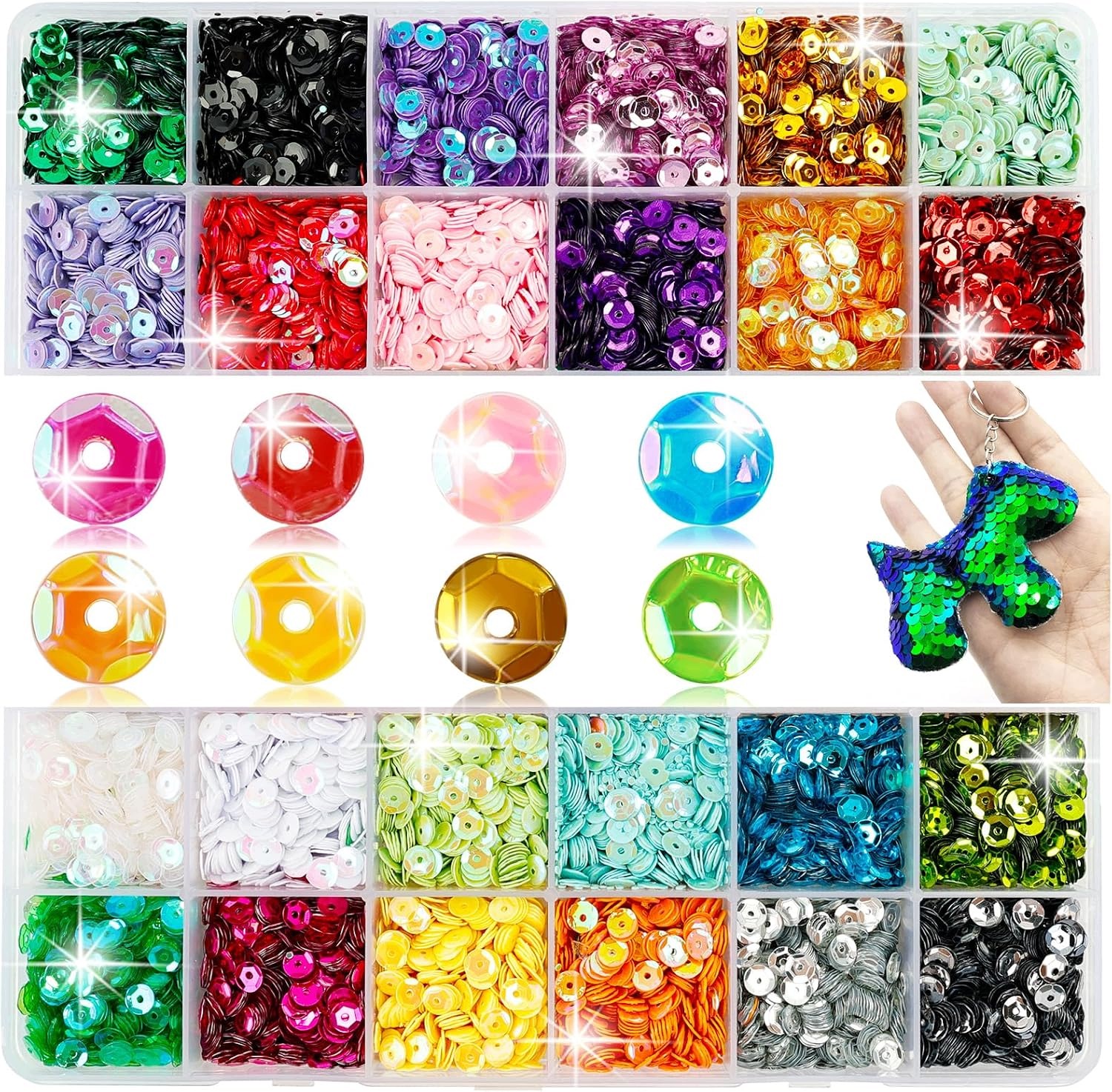 Flitry 5MM 24 Barev Sada Na Šití Oděvů Diy Řemesla