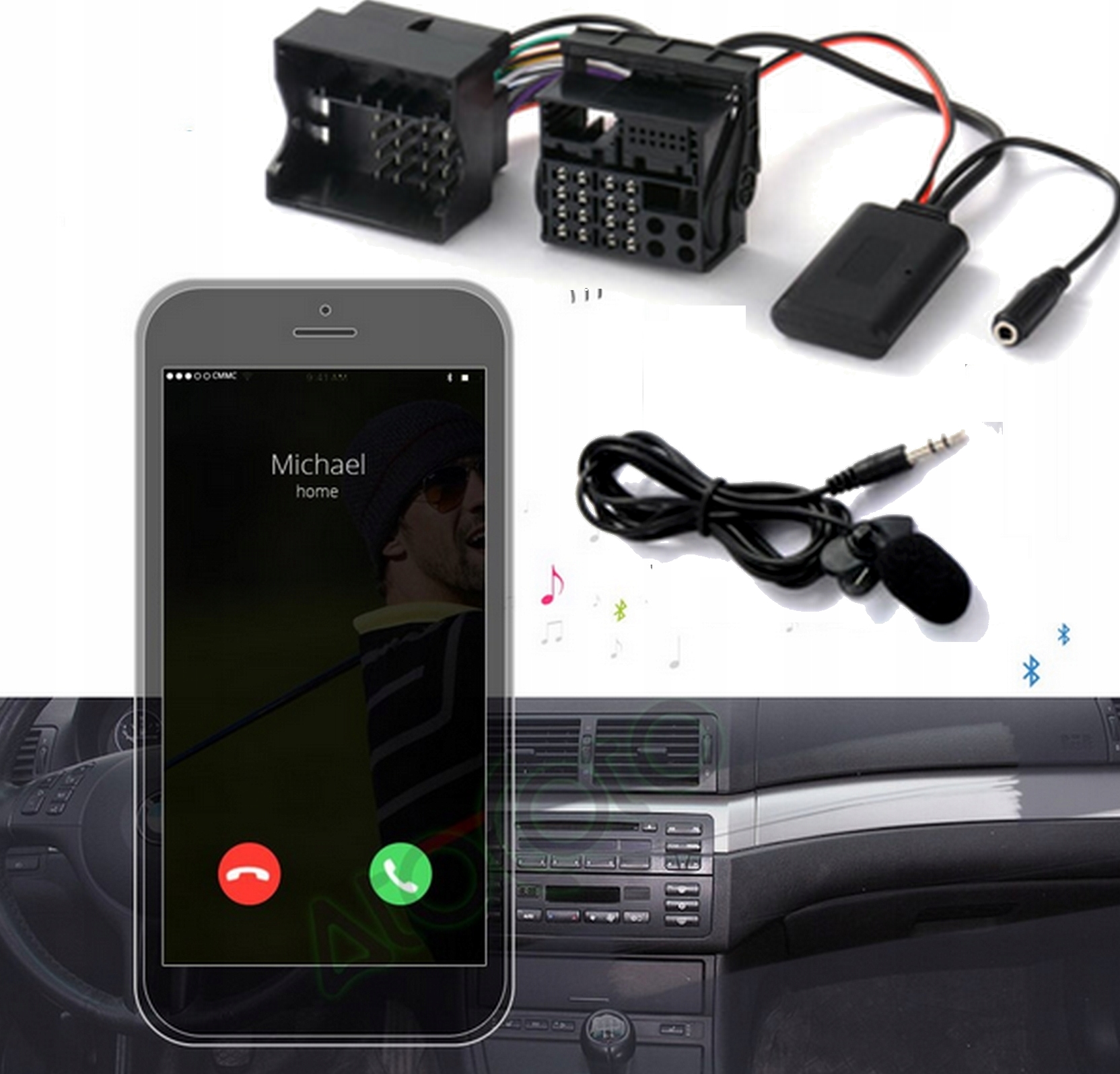 Adaptér Modul Bluetooth Aux Mikrofon 3 metry Opel