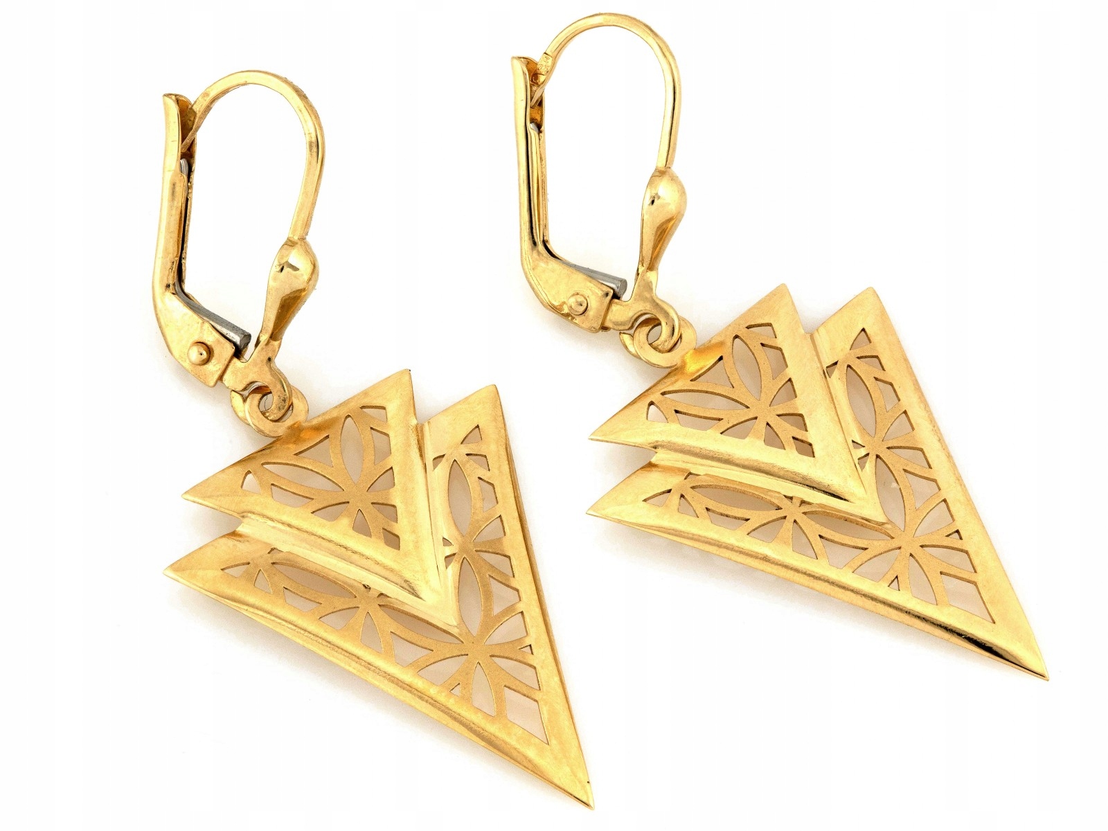 Zlaté náušnice pro ženu 585, stylové, značkové