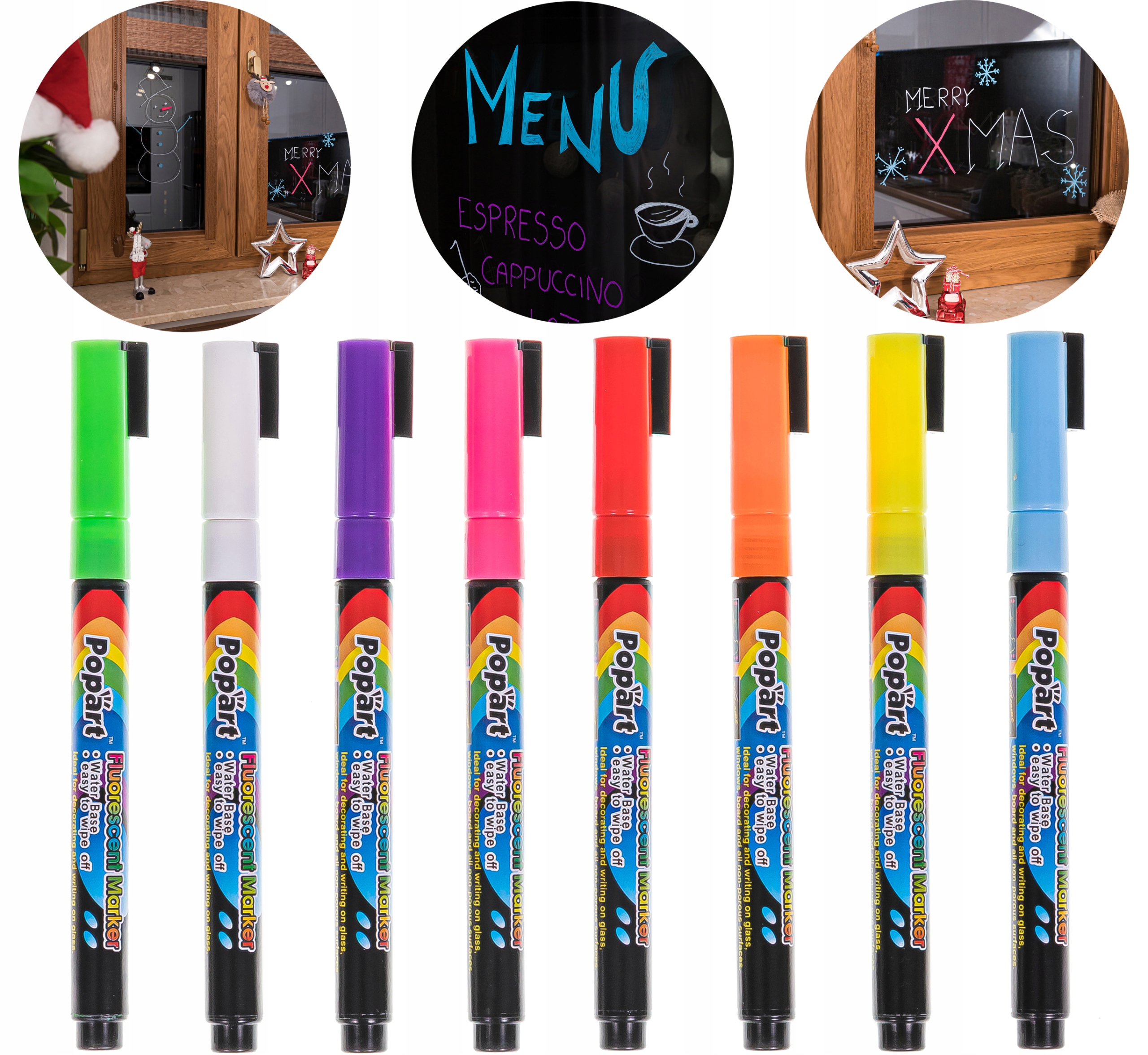 MARKER KREDOWY POPART SZKŁO POTYKACZE ZESTAW 8szt.