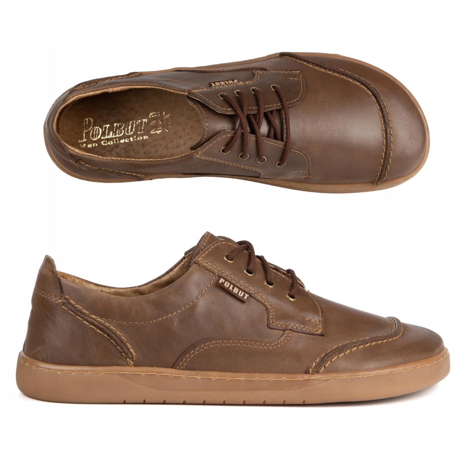 Pánské kožené barefoot boty Polbut 2601 polské polobotky 42