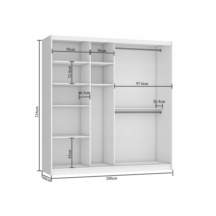 Szafa przesuwna z lustrem 200 cm Marka BeliniTop