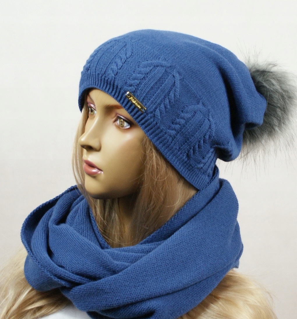 KOMPLET CZAPKA + KOMIN pompon # 19 Płeć kobieta