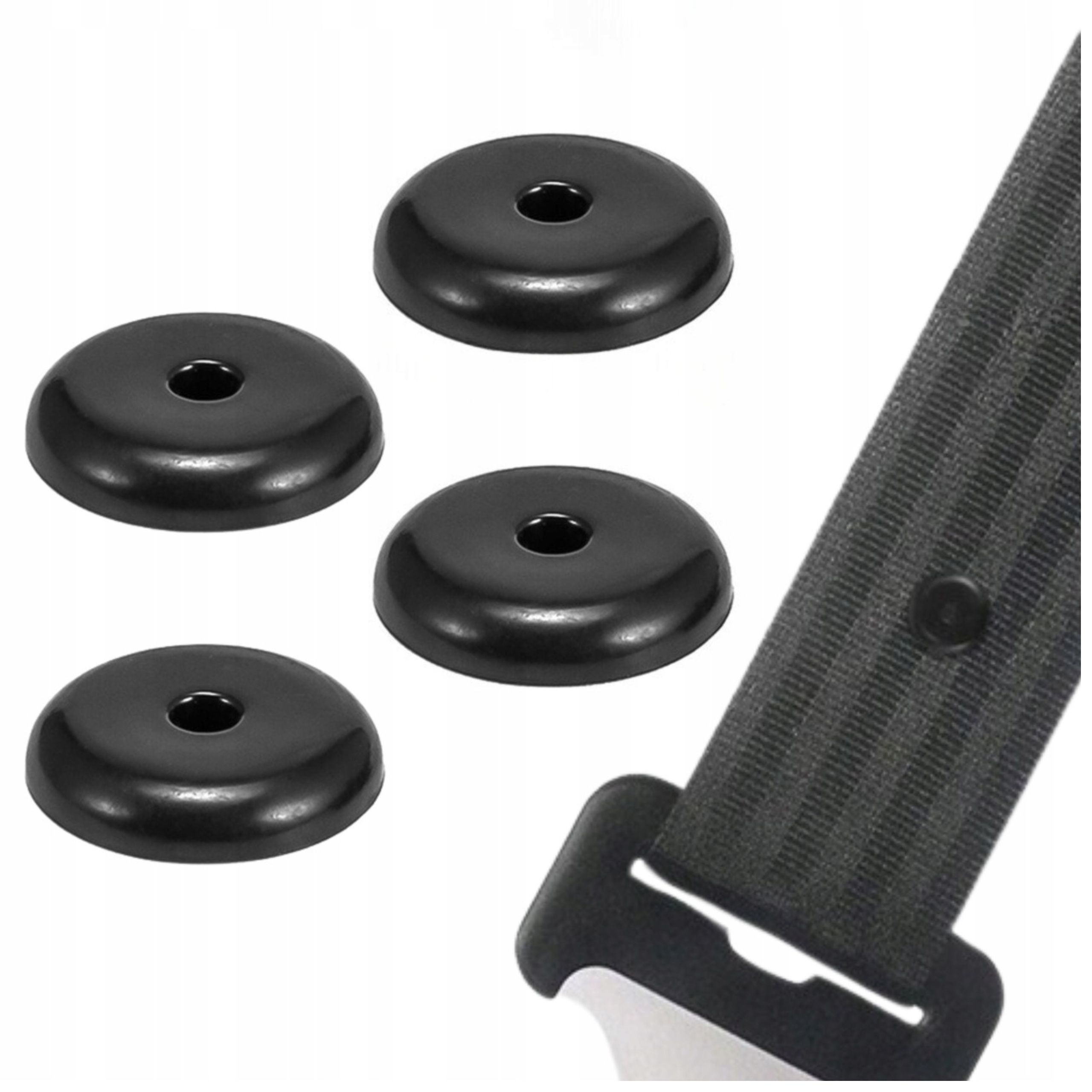 BLOKADA KLAMRY PASÓW BEZPIECZEŃSTWA SPINKA KLIPS ZACZEP CZARNE ZESTAW 4SZT