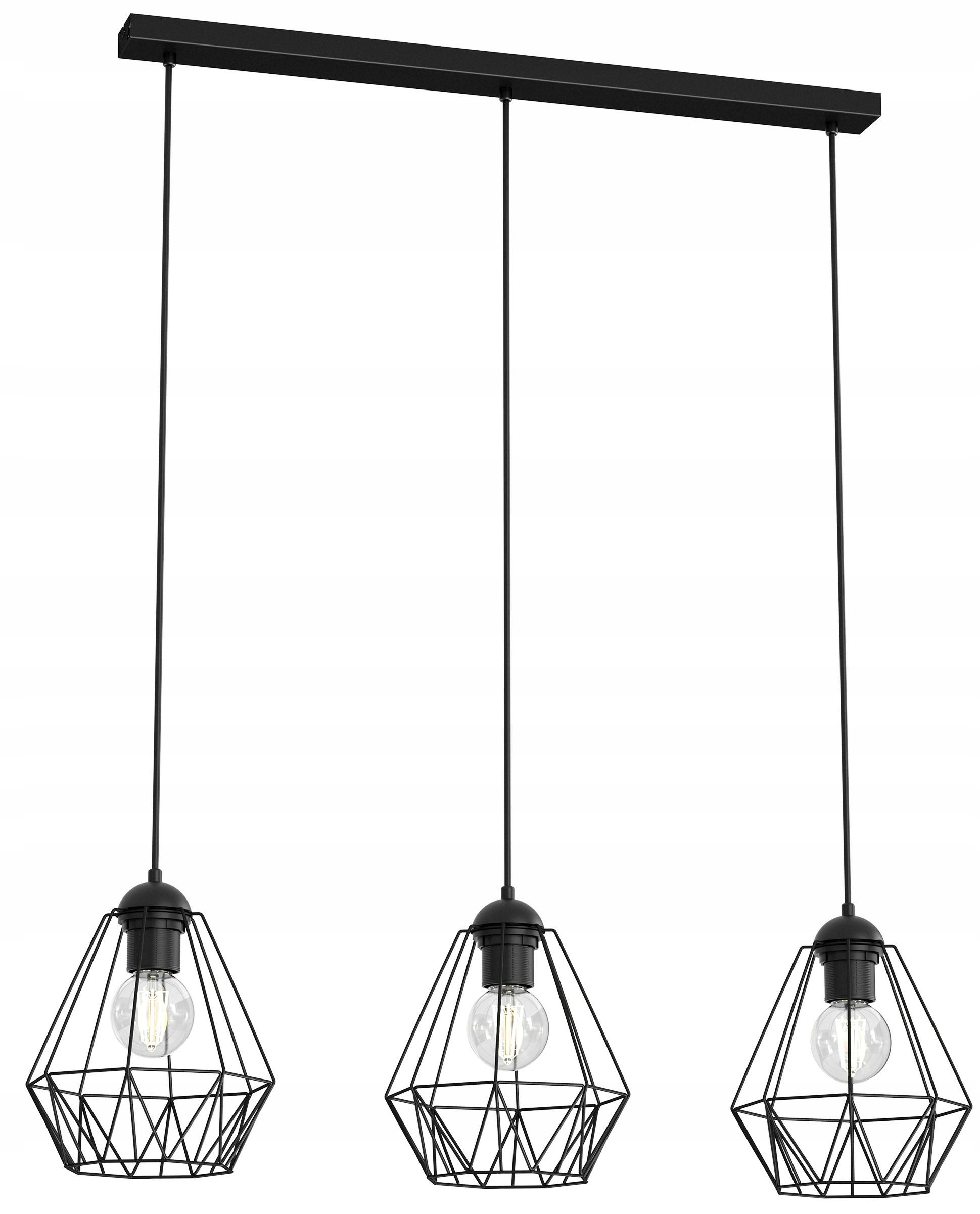 Závěsná lampa Bergen Černá Kovový stylový doplněk do interiéru, dekorace