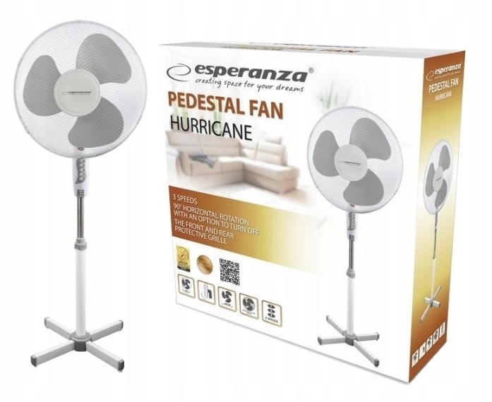 Esperanza Wentylator stojący 50W EHF001WW biały EHF001WW