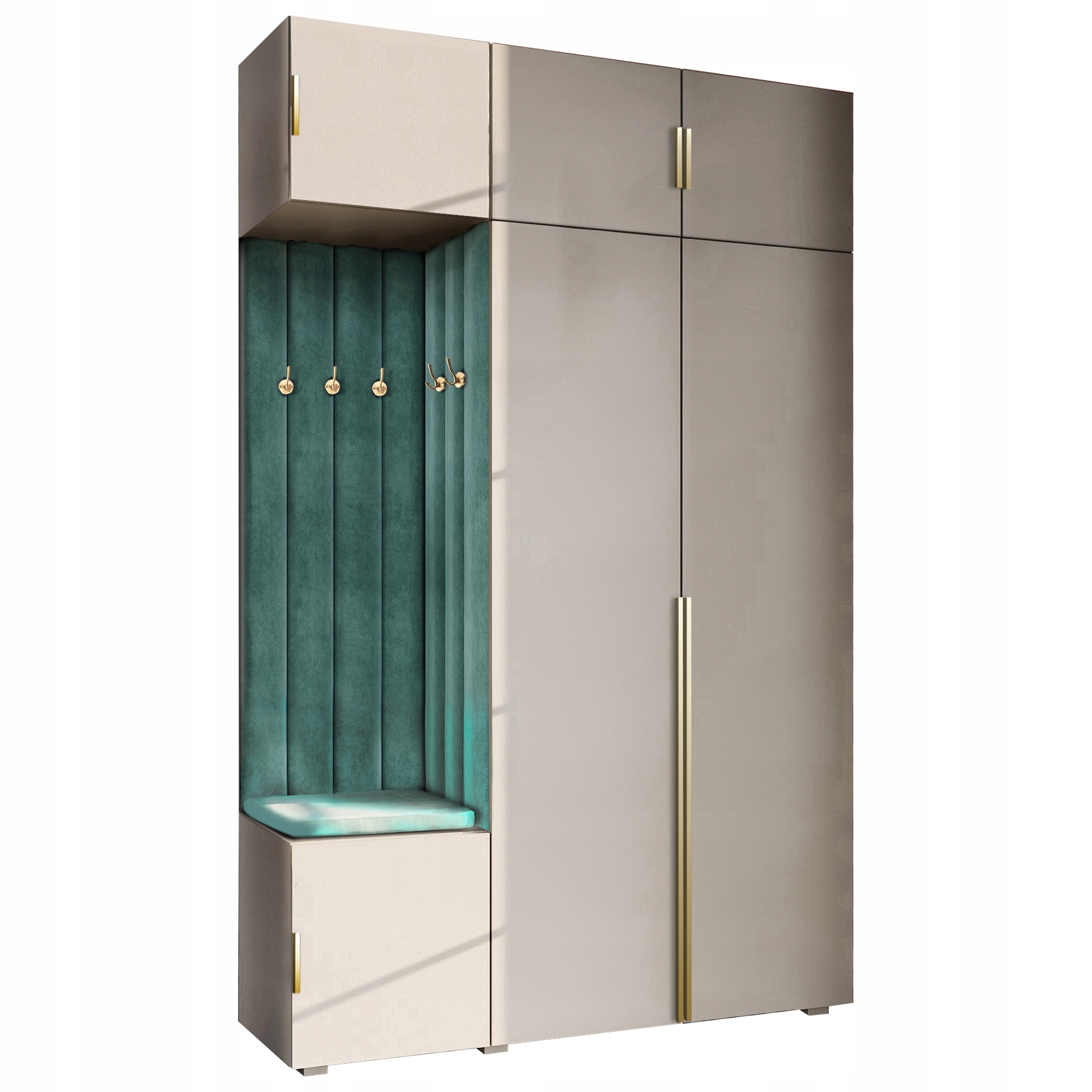 Šatní Skříň Do Předsíně S Sedákem A Nástavcem Kašmír Hexa Zlatá 72