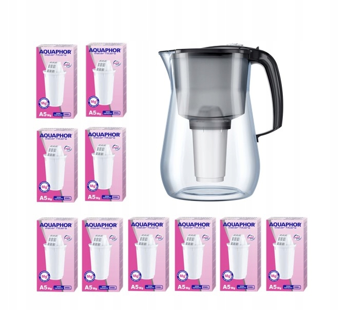 10 x filtr Aquaphor A5 Mg o výkonu 350 l džbán 4,2 l z Tritanu Bonus