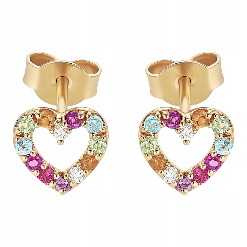 Náušnice zlaté Au 585 s přírodními kameny SEA4704Y