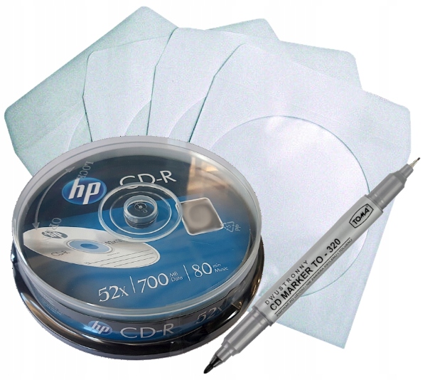 

Płyty Cd-r Hp 700MB- 25 szt koperty marker