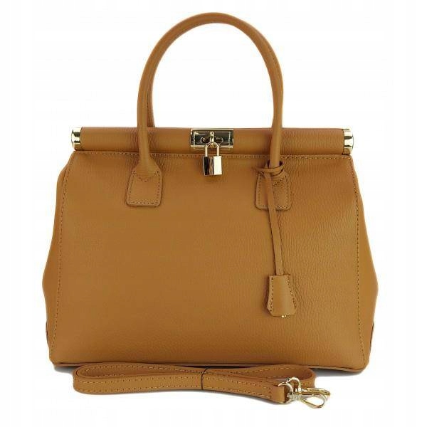 "Duży kufer- torba kłódka A4 Włoska Vera Pelle