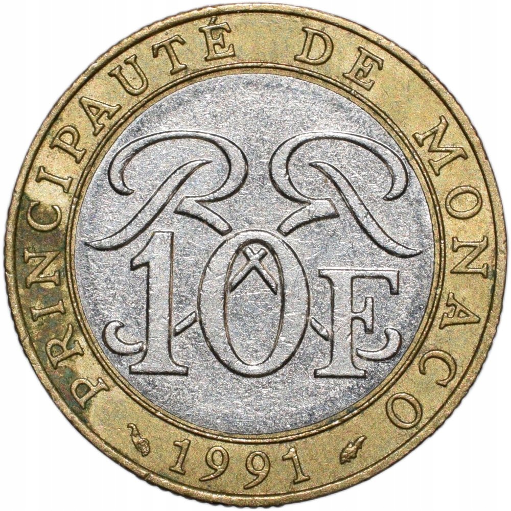 Monako 10 franków 1991