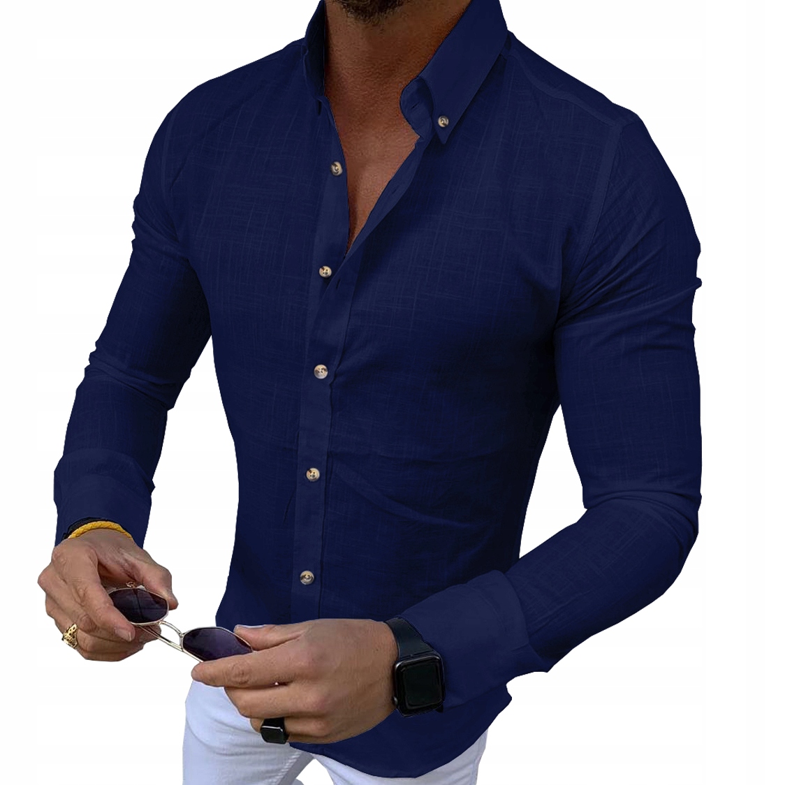 Pánská košile Casual Lněná Klasická Len Prodyšná Athletic