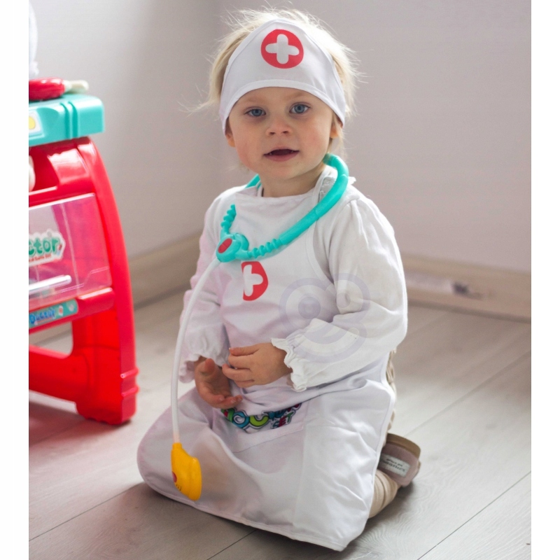 WOOPIE Strój Pielęgniarki Kitel Fartuszek z Czepkiem Pielęgniarki Płeć Dziewczynki