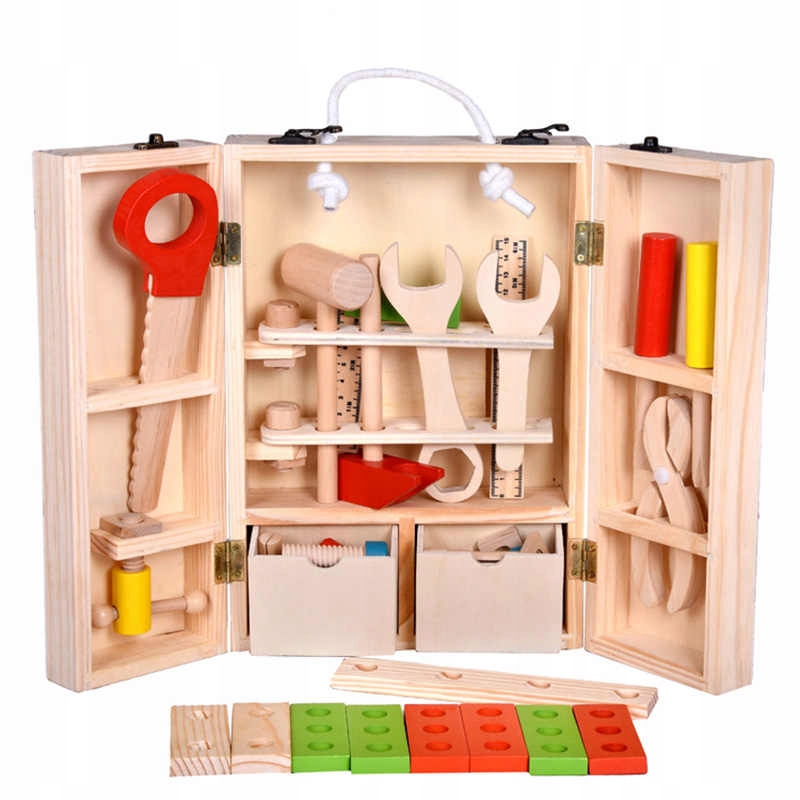 

Sprytne Zabawki. Drewniana Skrzynka Z Narzędziami