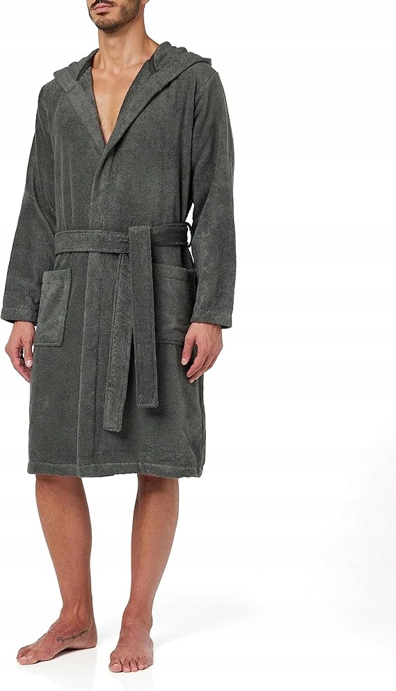 Tommy Hilfiger Pánský Šedý Dlouhý Župan S Kapucí M 6FA