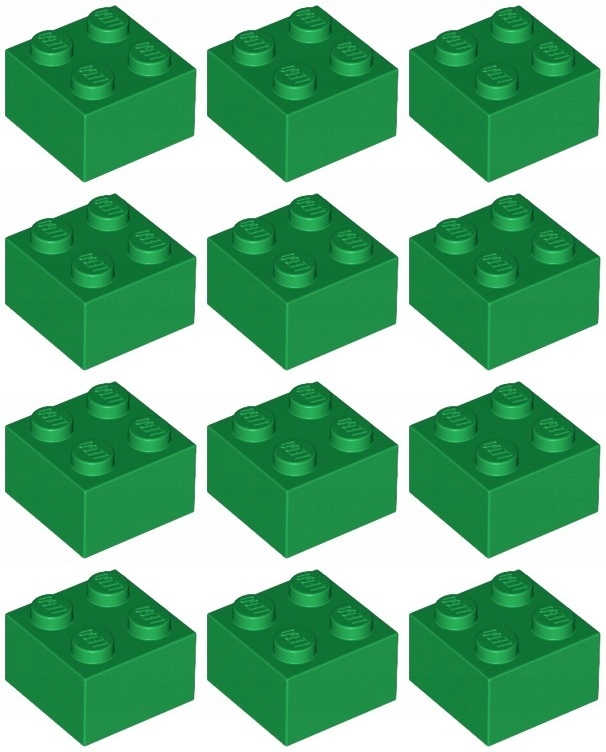 

Lego 3003 Klocek 2x2 zielony Nowy (15g) 12 szt.