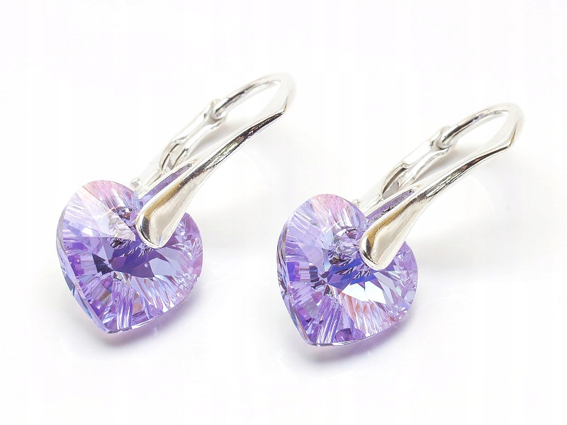 

Srebro Kolczyki 925 z kr. Swarovski Serca 10 Vioab