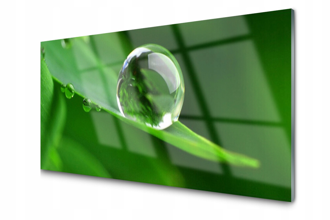 

Panel szklany dekor Liść Woda Krople 140x70