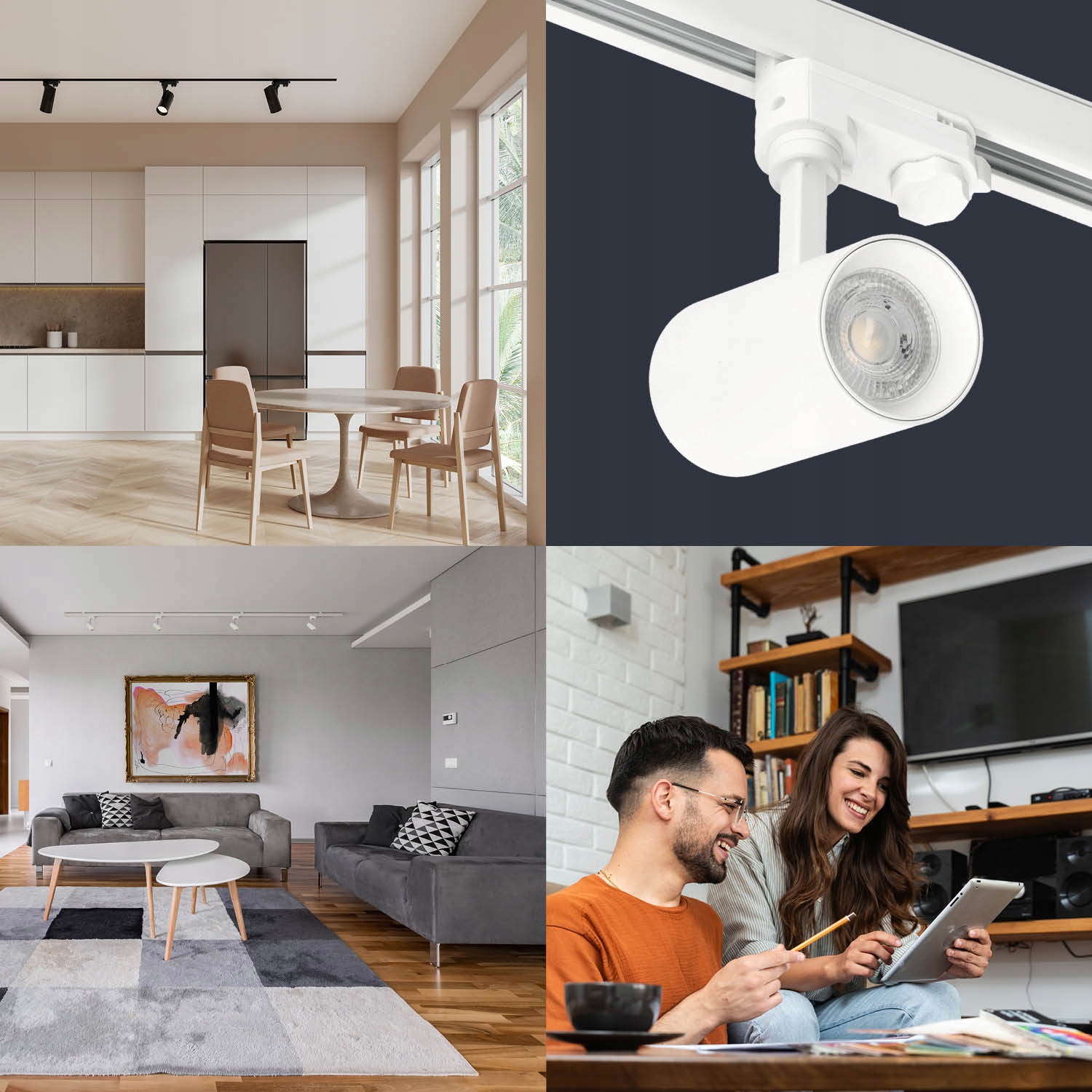 Zestaw szynowy 3 fazowy szyna 1m+2m, 5x Lampa, łącznik L BIAŁY komplet Kod producenta KFNKSBI5PAK1M2MŁL