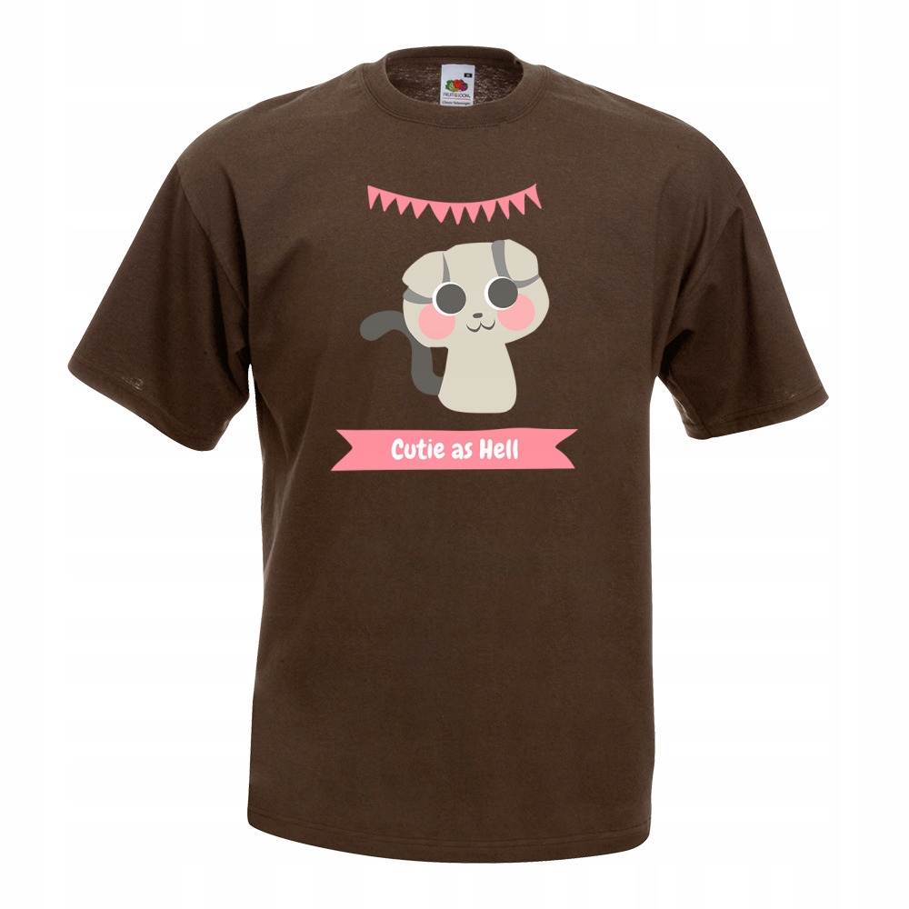 

Koszulka cutie kot kotek kociara M brązowa