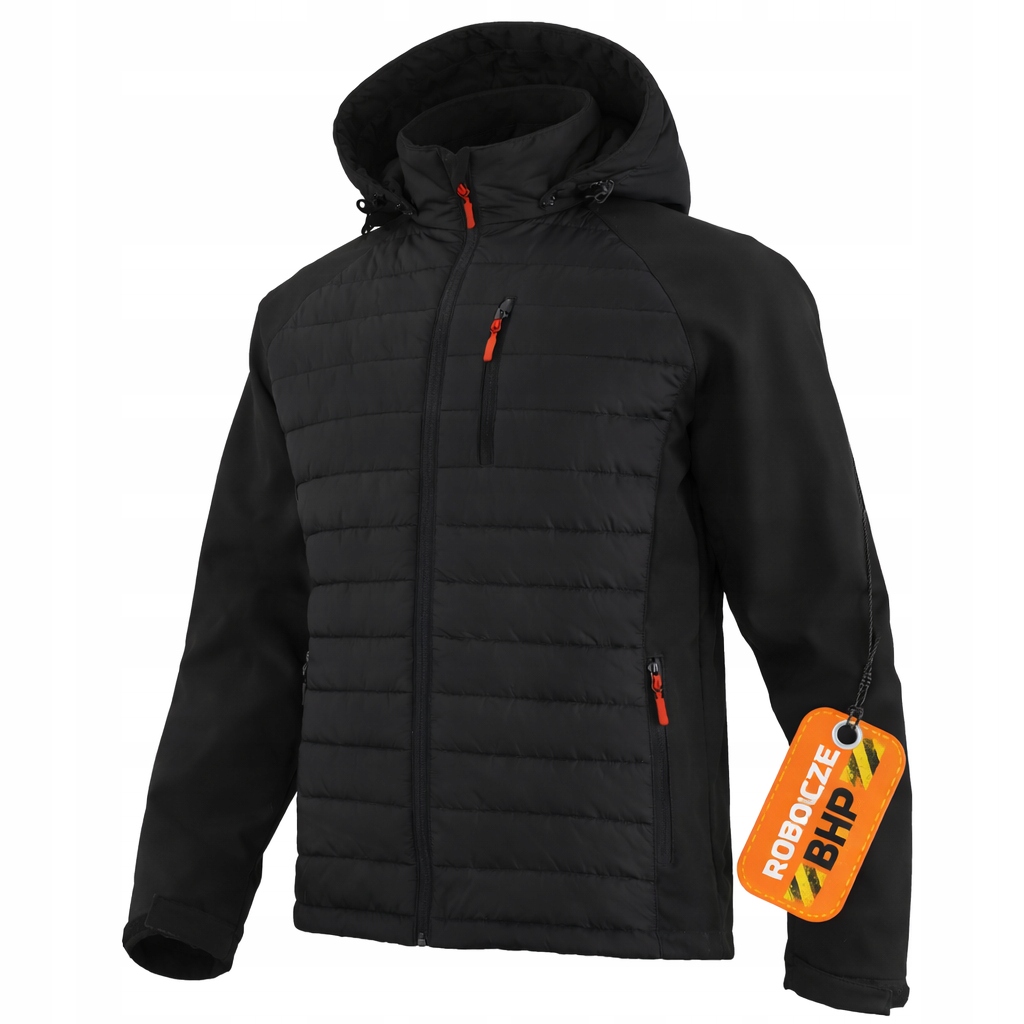 Kurtka ochronna hybrydowa czarna Softshell/Ripstop HYBRIDsoft r L