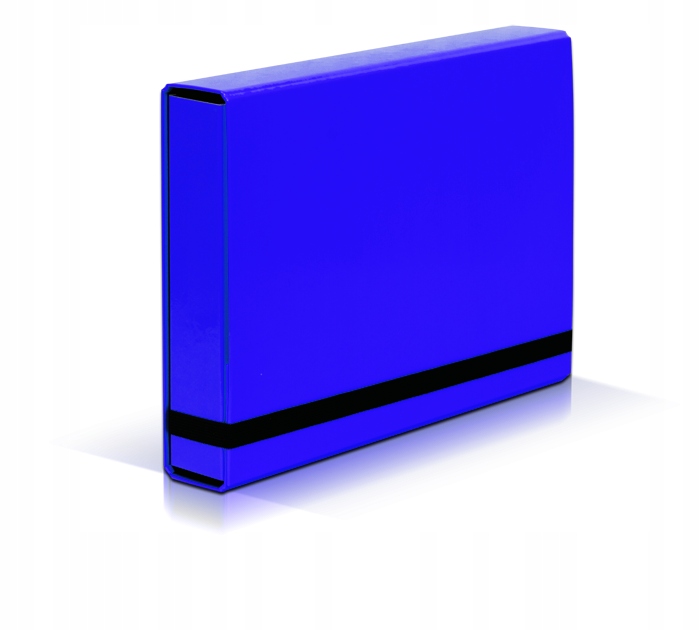 Teczka skrzydłowa BOX Caribic z gumką niebieska