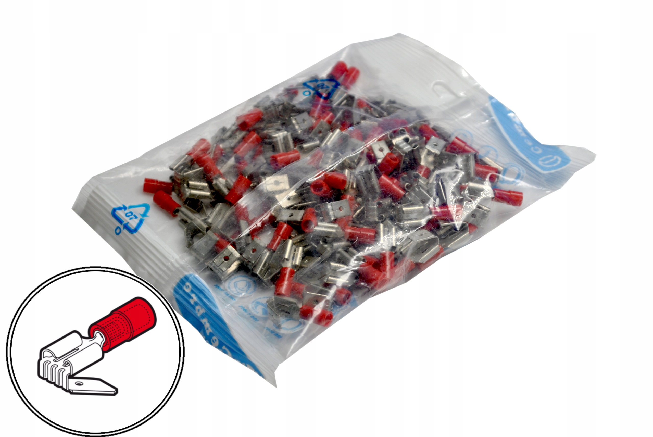 RF-M608 – nasuwko-wsuwka częściowo izolowana 6,3 mm czerwona 100SZT