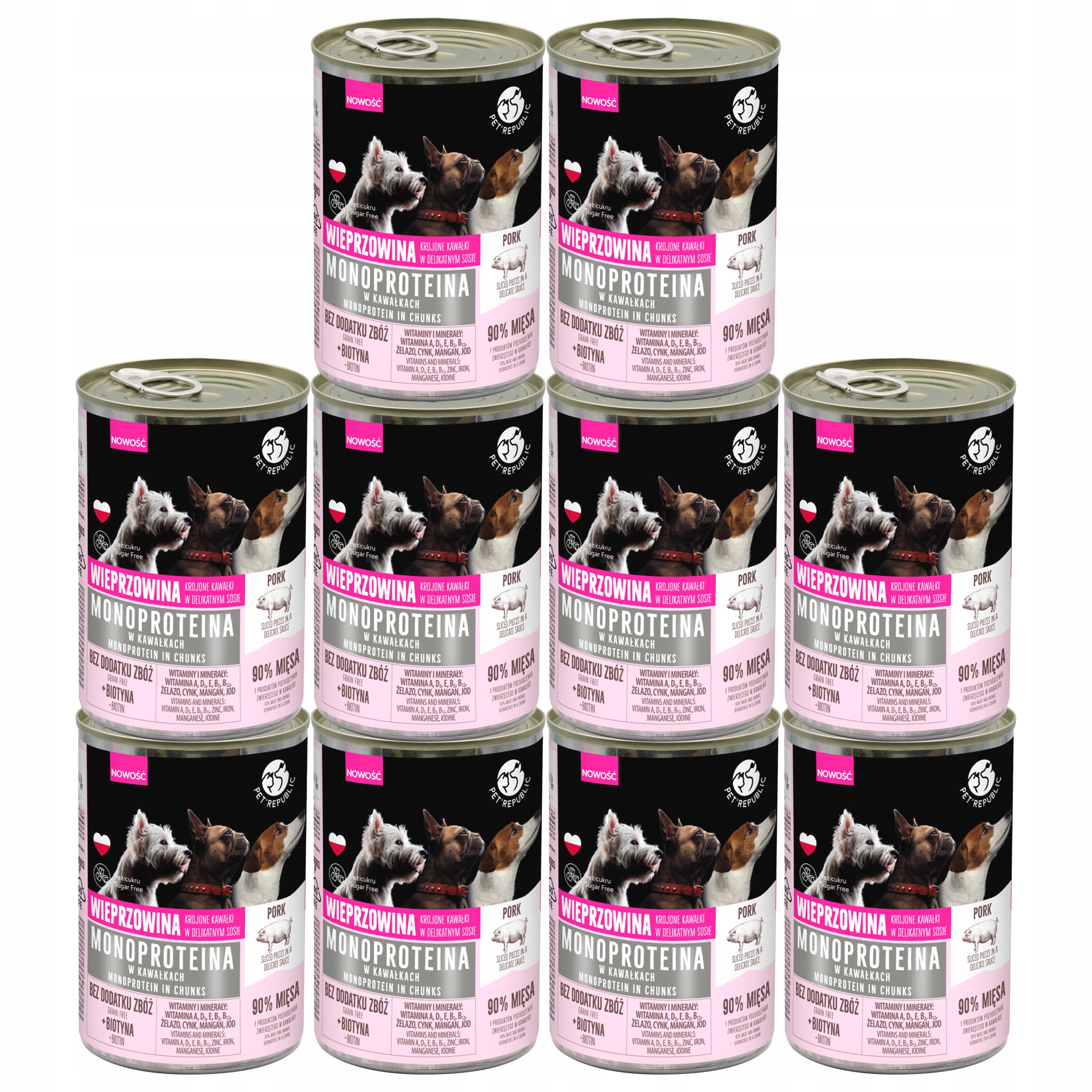 Levně Pet Republic Mono Protein kousky Vepřové krmivo pro psa mokré 10 x 400 g