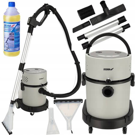 Odkurzacz Piorący Dedra do prania tapicerki dywanów Akcesoria Płyn 1L